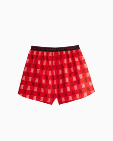CK ONE WOVEN BOXERS, Linear One Logo Print+Exact Red, hi-res