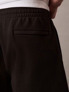 Double Rib Knit Monogram Embroidery Short, Black, hi-res