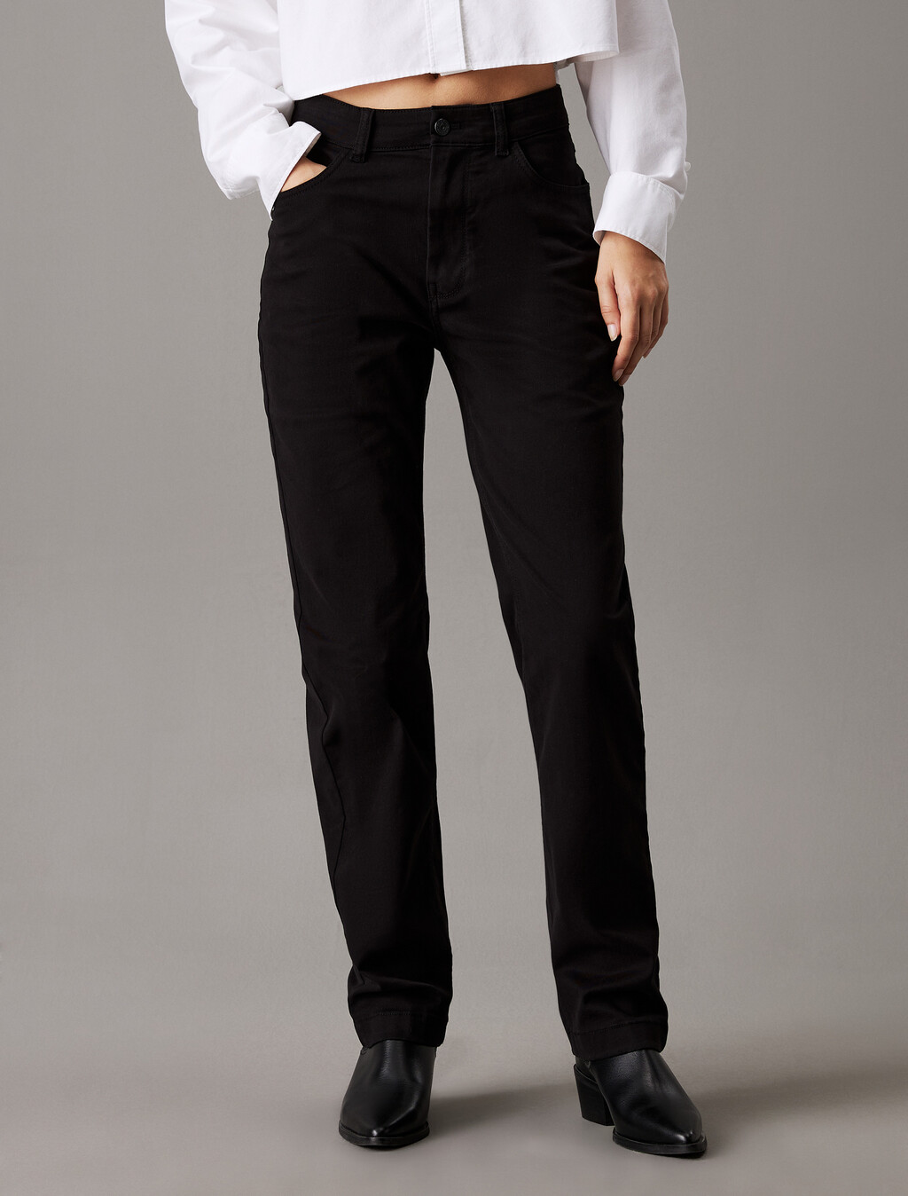 High Rise Straight Trousers, Ck Black, hi-res
