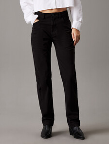 High Rise Straight Trousers, Ck Black, hi-res