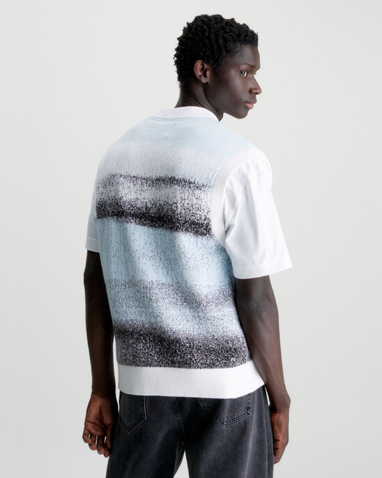 Cotton Jacquard Knit Vest