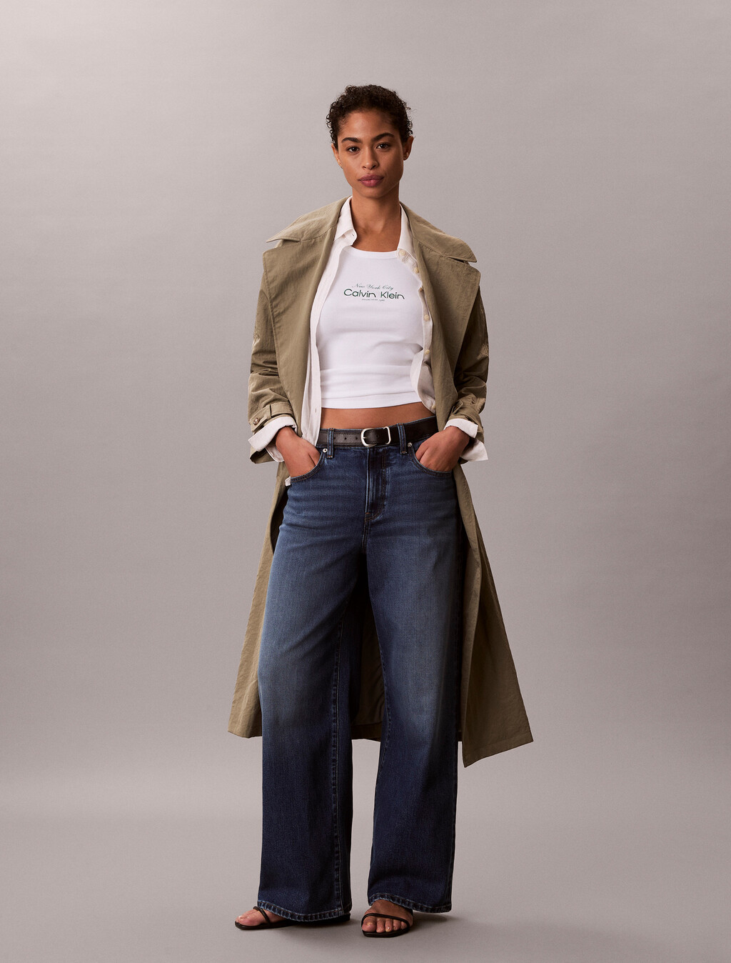 Slim Ribbed Cotton Tank Top, Bright White, hi-res