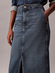 Denim Carpenter Maxi Skirt, TINTED ORCHARD, hi-res