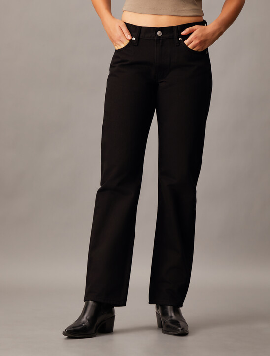 Forever Black Low Rise Straight Jeans