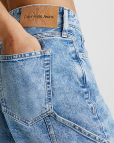 90s Loose Relaxed Denim Carpenter Shorts, Denim Medium, hi-res