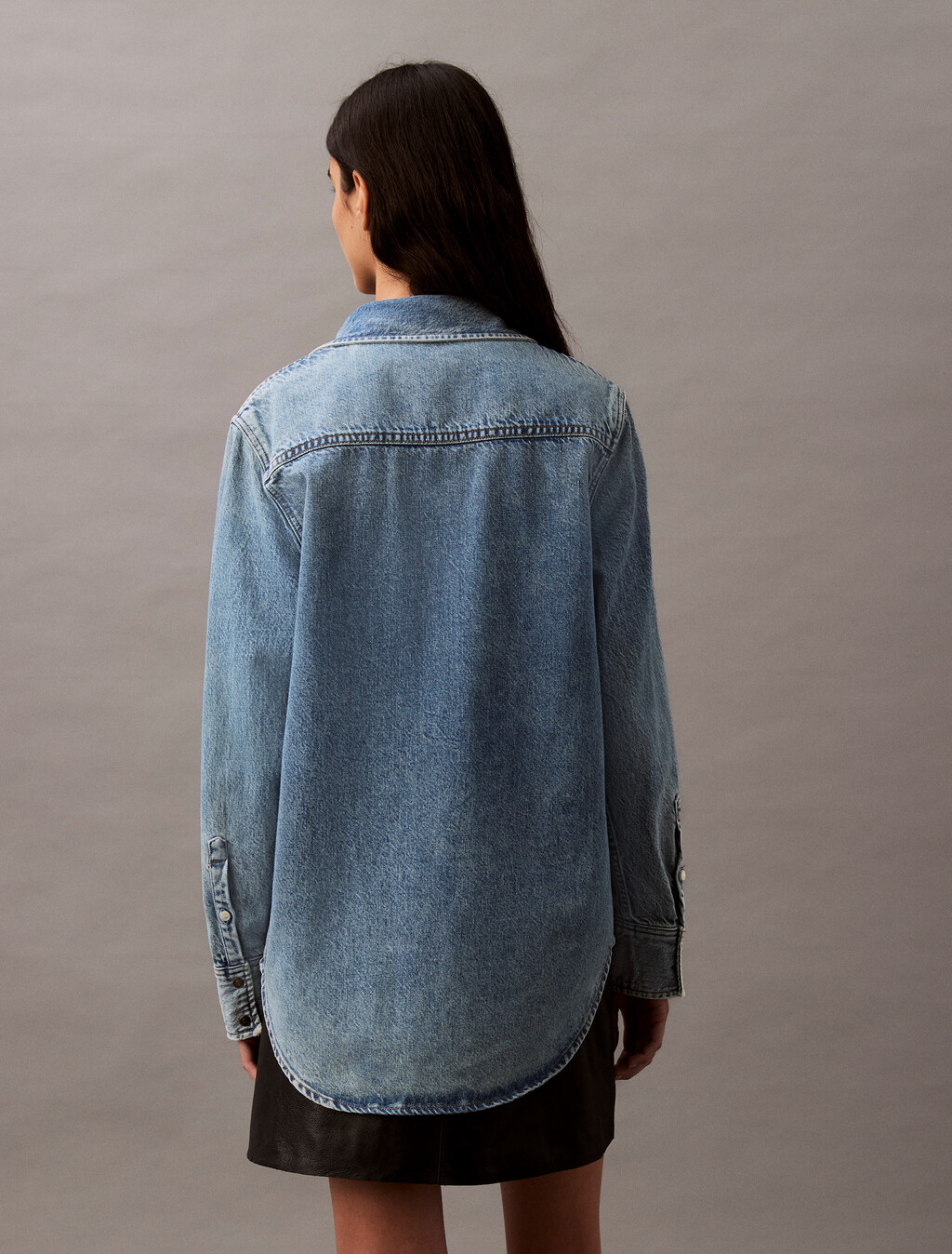 Relaxed Denim Shirt, CK NO03, hi-res