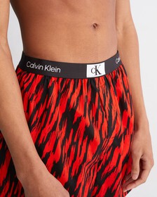 CALVIN KLEIN 1996 WOVEN  COTTON BOXERS, TIGER STRIPE PRINT_HAZARD, hi-res