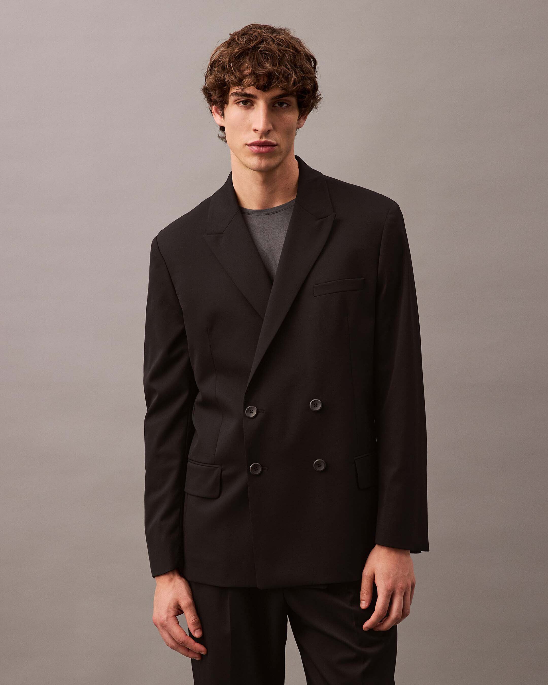 Calvin klein double breasted wool coat cheap