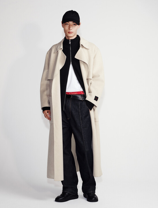 Wool Blend Trench Coat