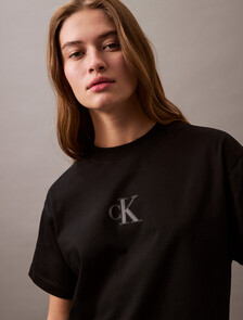 Cropped Monogram T-shirt, Black, hi-res