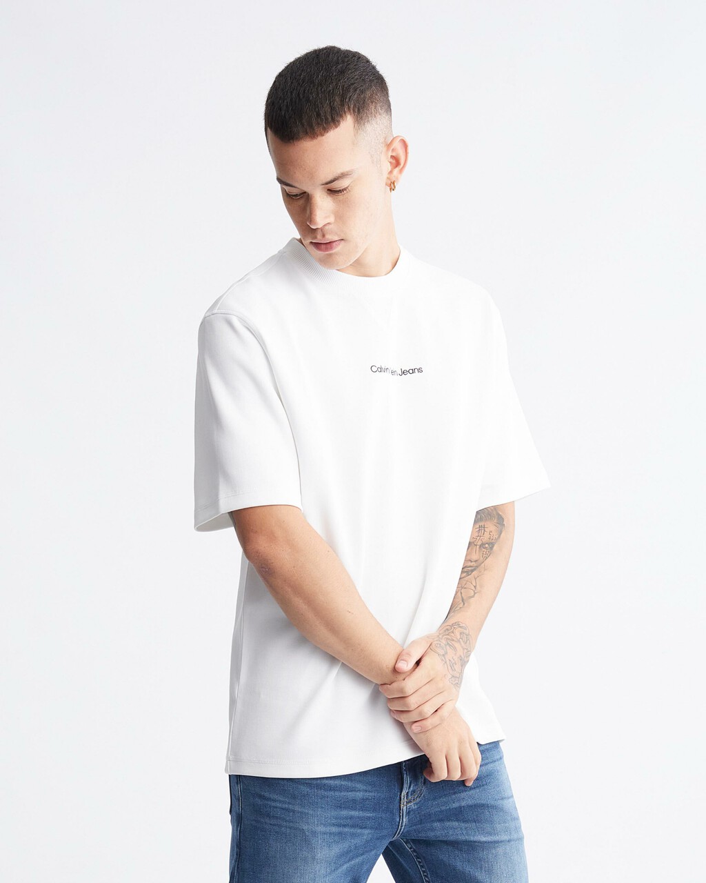 Institutional Logo Sweatshirt, Bright White, hi-res