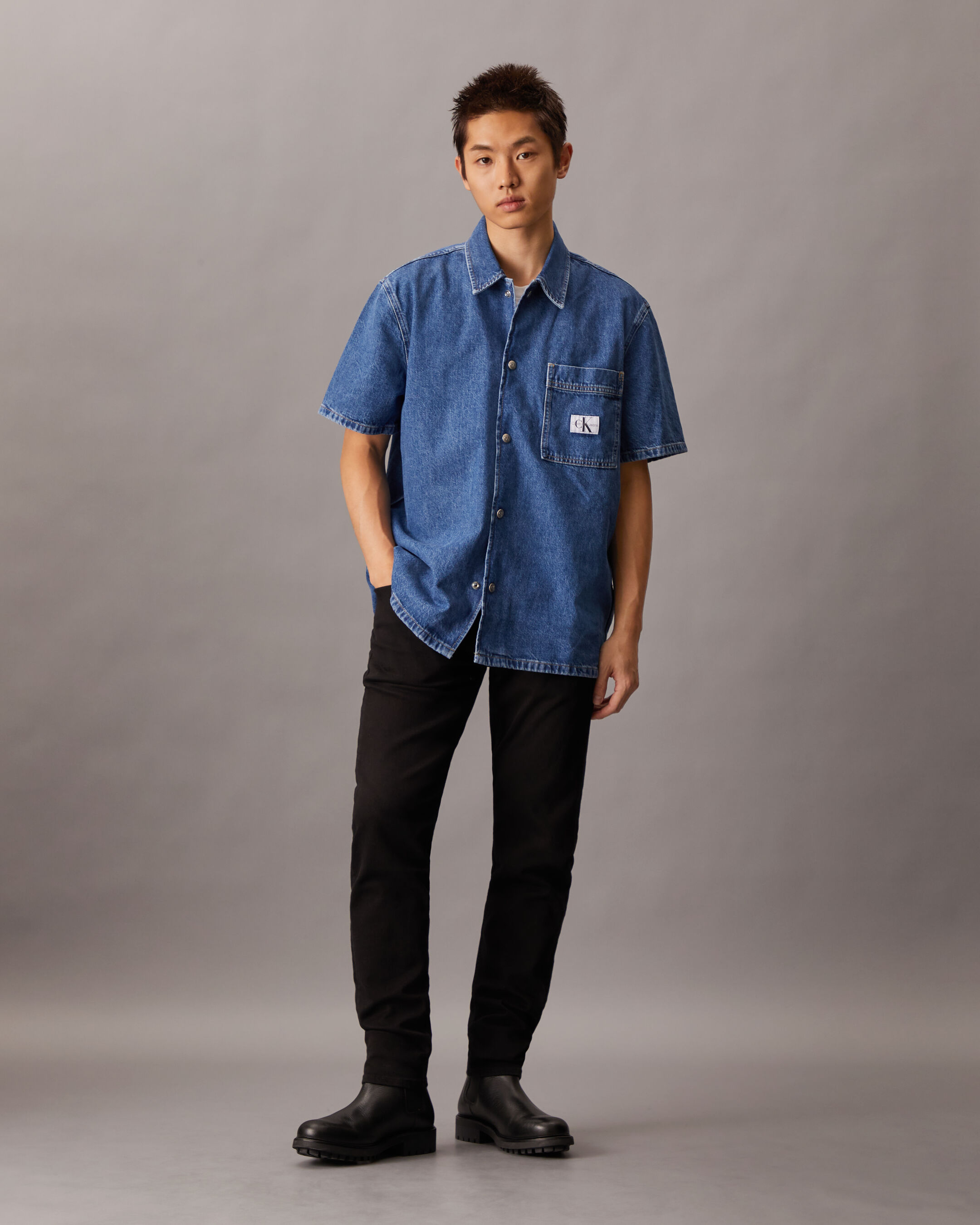 Denim polo shirt short sleeve outlet