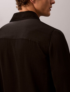 Matte Shine Button-Down Sleep Shirt, Black, hi-res