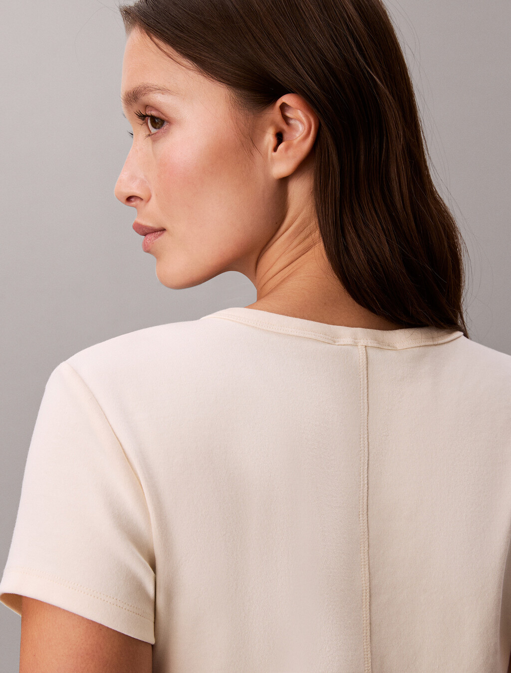 Slim Ribbed Button-Front T-shirt, Calico, hi-res