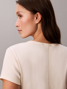 Slim Ribbed Button-Front T-shirt, Calico, hi-res