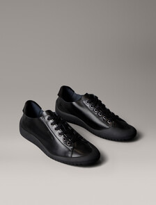 Smooth Leather Hybrid Trainers, Triple Black, hi-res