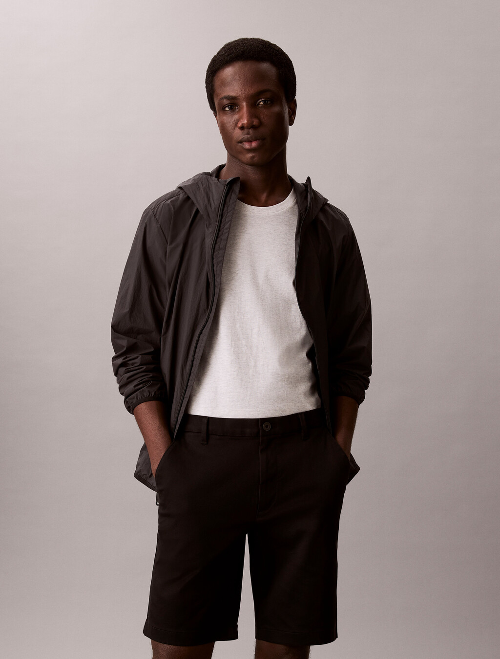 Refined Stretch Chino Short, Black, hi-res