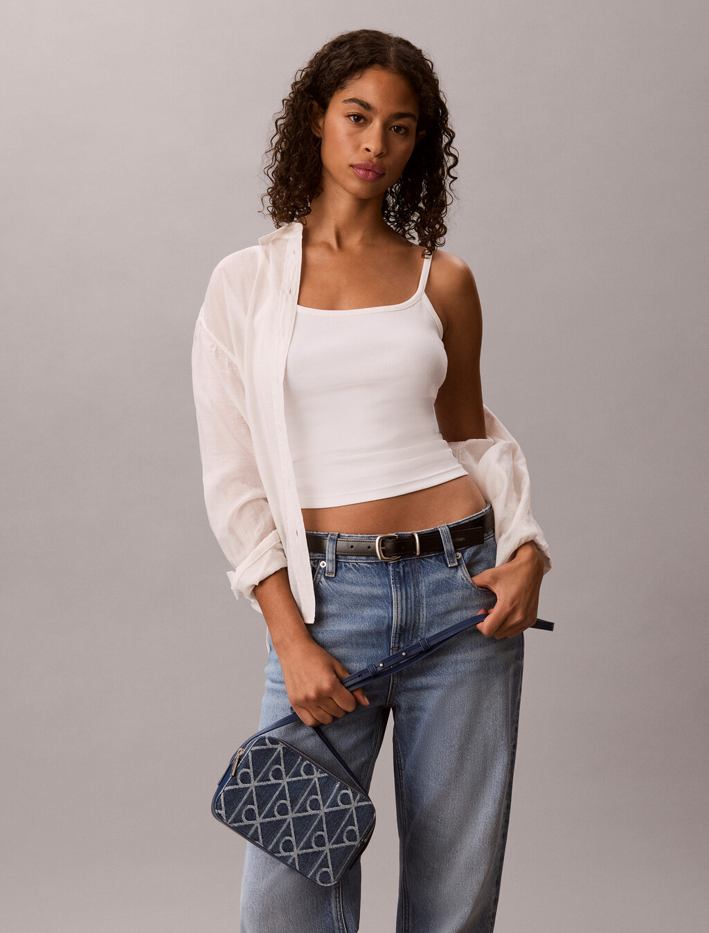 Denim Allover Emblem Logo Camera Bag, Denim JQD Medium Wash, hi-res