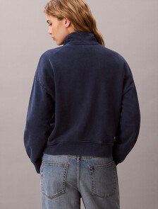Relaxed Quarter Zip Sweatshirt, Estate Blue, hi-res