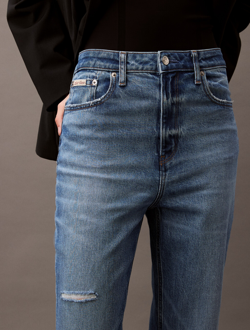 High Rise Straight Jeans, GREENPORT, hi-res