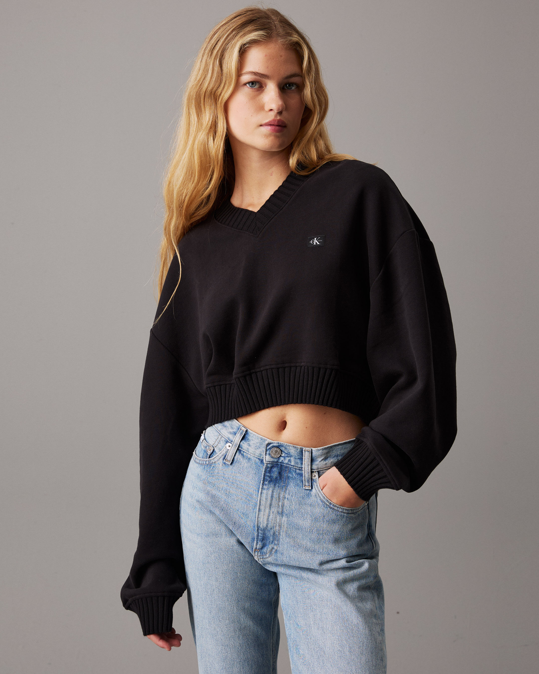 Calvin klein crop sweater sales