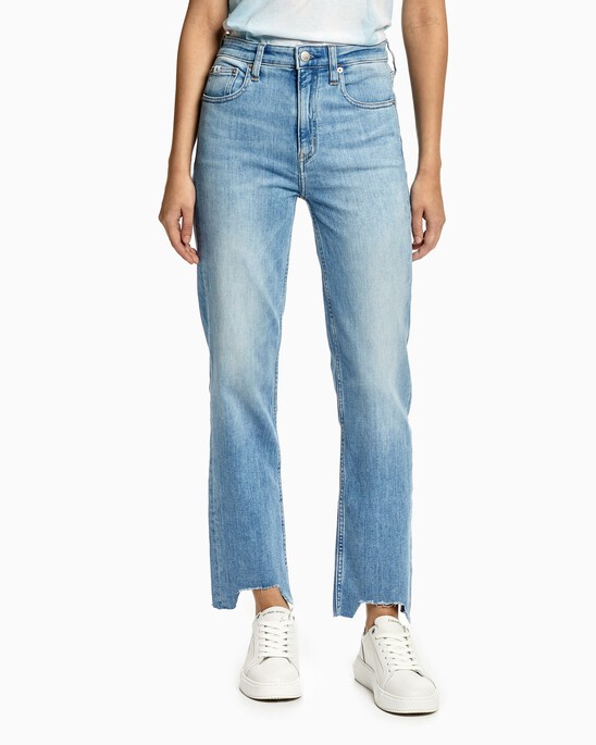 Italian Denim High Rise Slim Straight Jeans