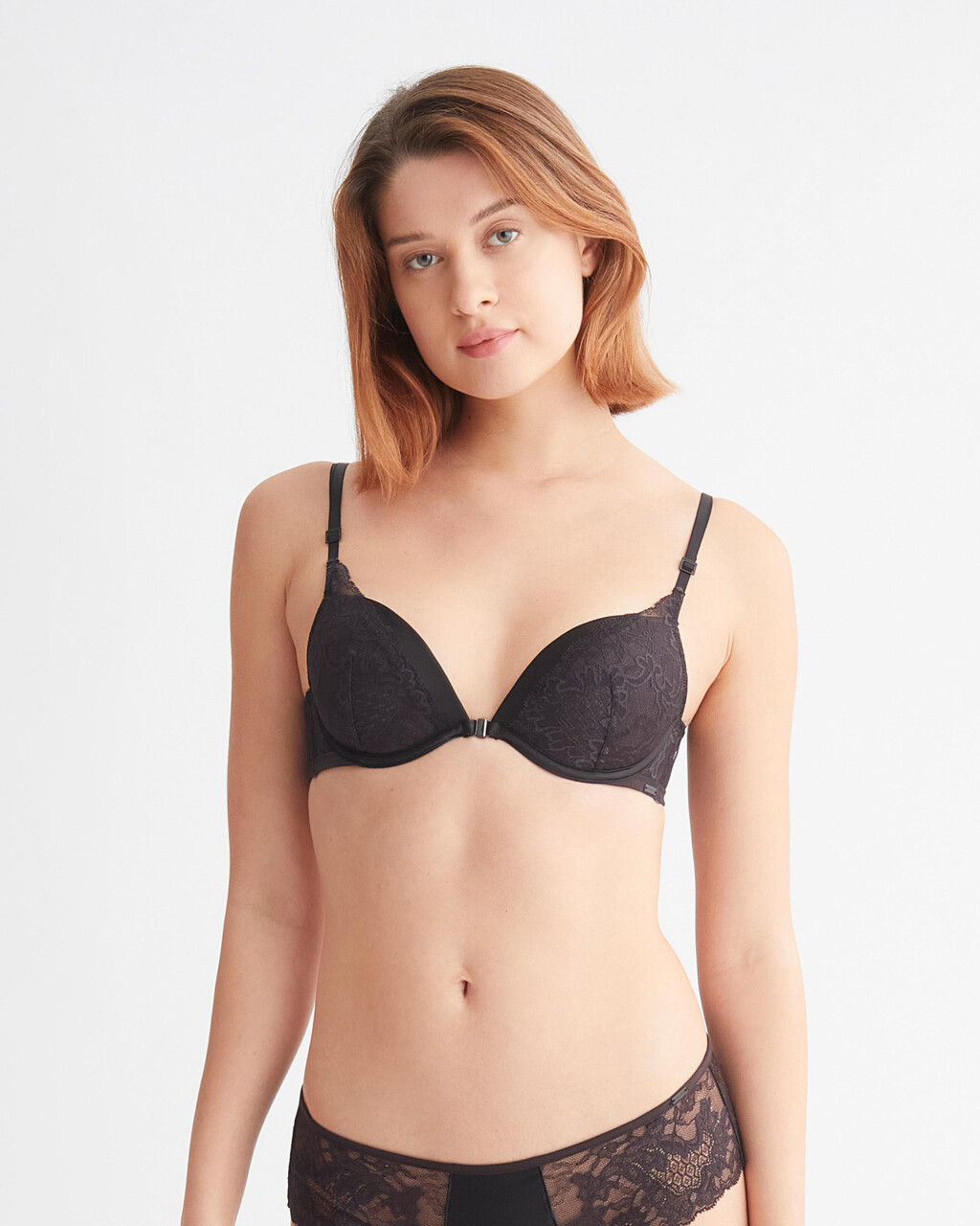 CK Black Bridal Push Up Plunge Add-A-Size Bra, Black, hi-res