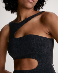 CK Texture Cut Out Swimsuit, Pvh Black, hi-res