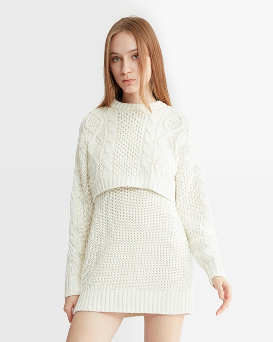 Varsity Cable Sweater Dress