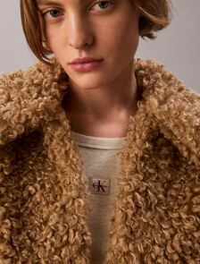 Faux Shearling Teddy Jacket, Tigers Eye, hi-res