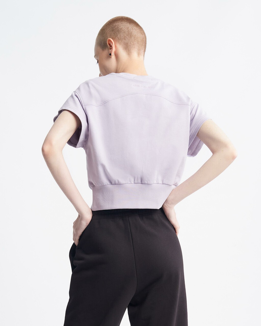 Feminine Seaming Cropped Top, Lavender Aura, hi-res