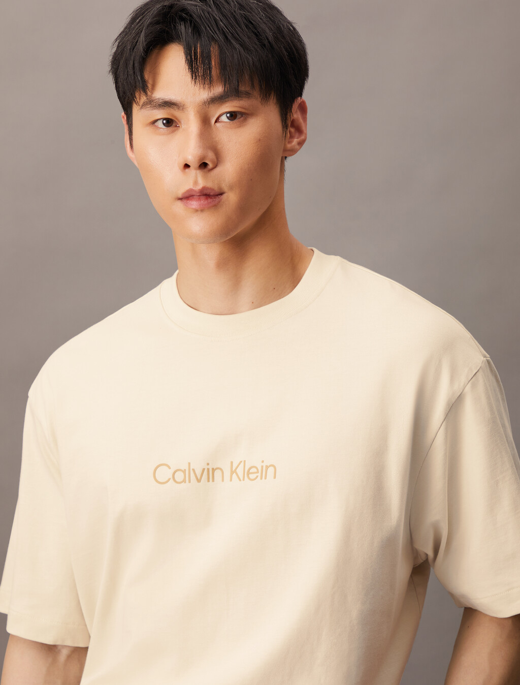 Calvin Logo Crew Neck Tee, Turtledove, hi-res