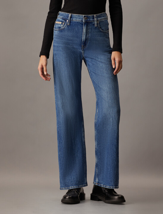Italian Denim High Rise Wide Leg Jeans