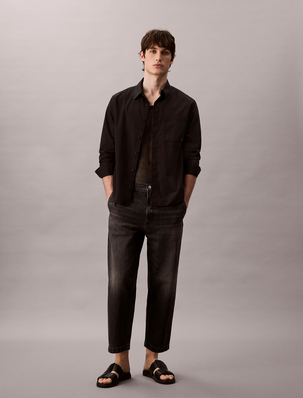 90's Tapered Cropped Jeans, TUMBLED BLACK, hi-res
