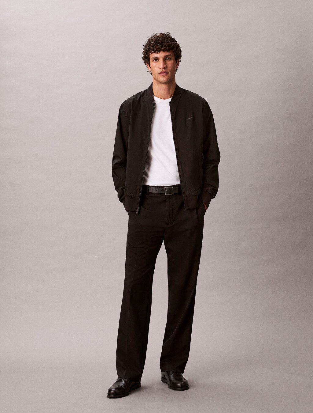 Matte Bomber Jacket, Black, hi-res