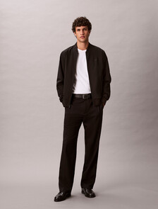 Matte Bomber Jacket, Black, hi-res