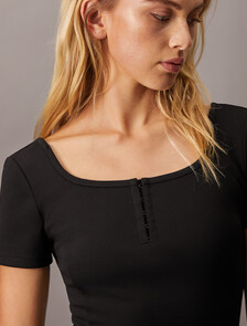 Milano Square Neck Dress, Ck Black, hi-res