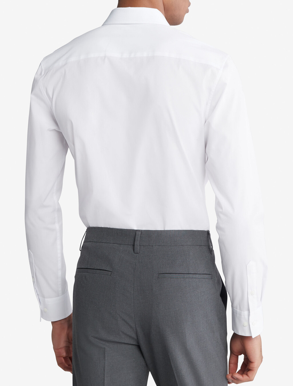 Supima Stretch Cotton Slim Button-Down Shirt, Brilliant White, hi-res
