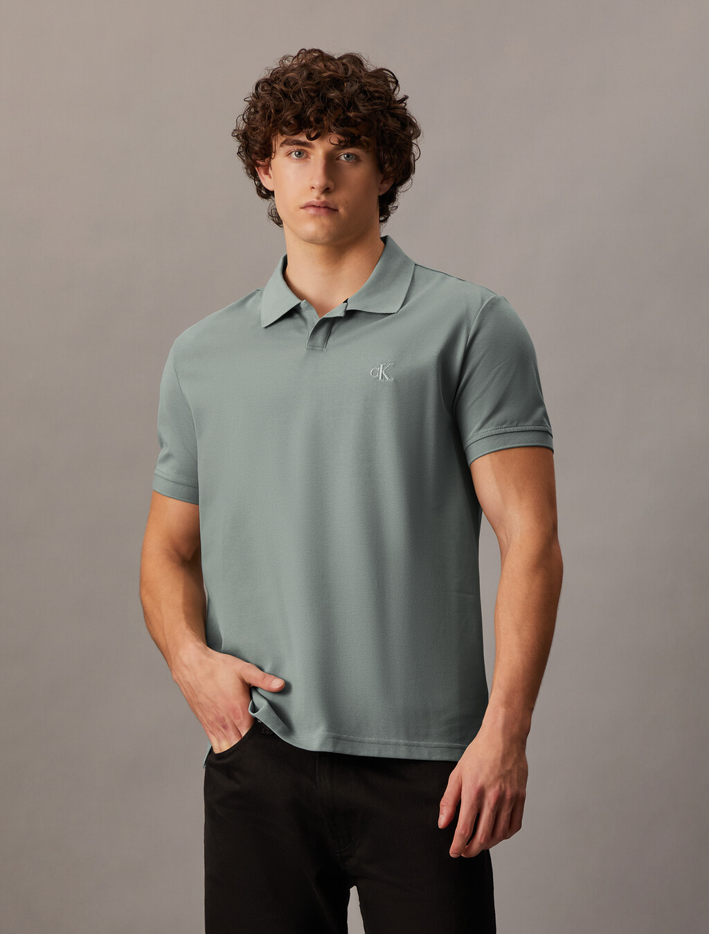Cooling Short Sleeve Polo, Slate Gray, hi-res