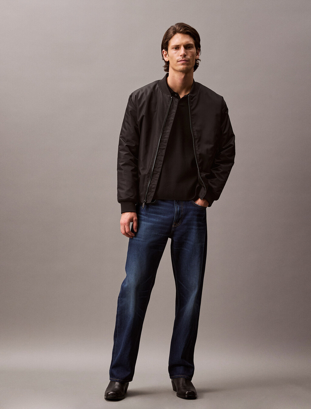 Tech Knit Sweater Polo Shirt, Black, hi-res