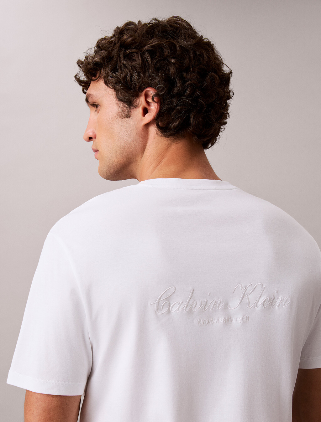 Script Logo Tee, Bright White, hi-res