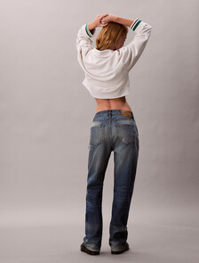 1/4 Zip Cotton Terry Sweatshirt, Chalk, hi-res