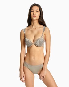 CK Black Bridal Push Up Plunge Bra, Satellite, hi-res