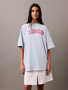 Standard Logo Boxy Varsity Tee, Heather, hi-res