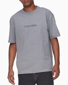 Calvin Logo Crew Neck Tee, Medium Grey Heather, hi-res