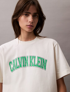 Standard Logo Boxy Varsity Tee, Tofu, hi-res