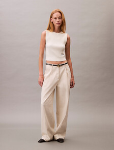 Soft Ribbed Crew Neck Vest, Blanc De Blanc, hi-res