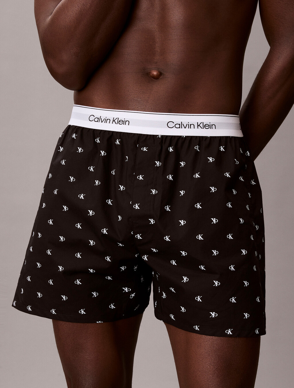 Cotton Poplin Traditional Boxers, DIAMOND LOGO BLACK, hi-res