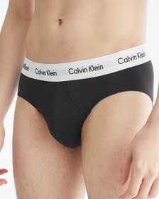 3 Pack Hip Briefs, Black w/ Grey Heather          White, hi-res