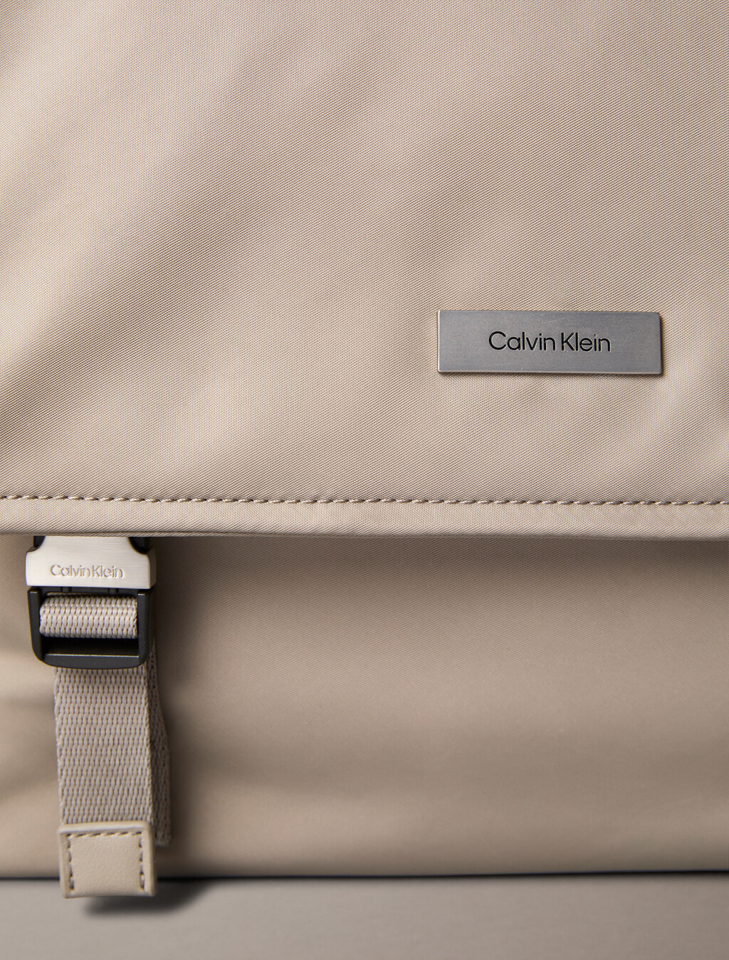 Matte Nylon Messenger Bag, Desert Taupe, hi-res